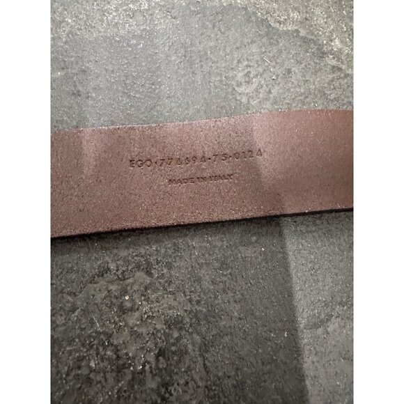 Saint Laurent Square Buckle Long Belt in Dark Brown Chocolate